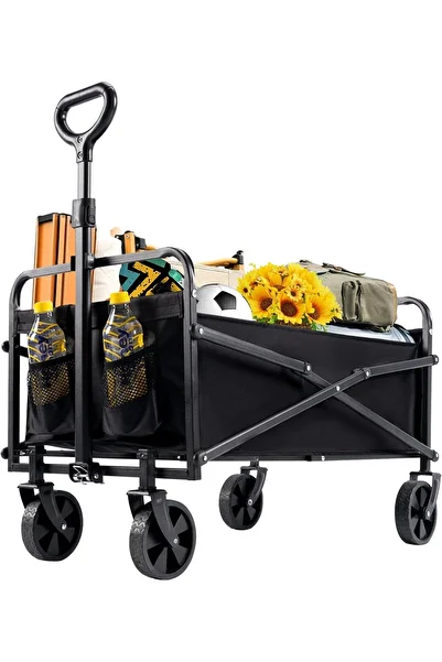 Türkiye Foldable Garden Camping Wagon by Sky Touch, Outdoor Shopping Cart