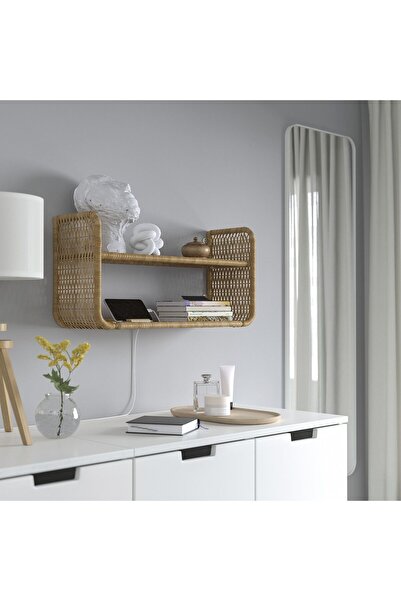 IKEA Duvar rafı, rattan, 60x20 cm