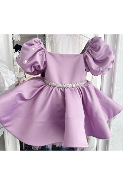 Da&Mira Kız Çocuk Lila Renk Doğum Günü Parti Özel Gün Elbisesi