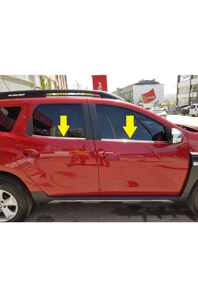 ServetDizaynOto Dacia Duster Uyumlu 2018-2024 Krom Cam Çıtası 4 Parça Paslanm...