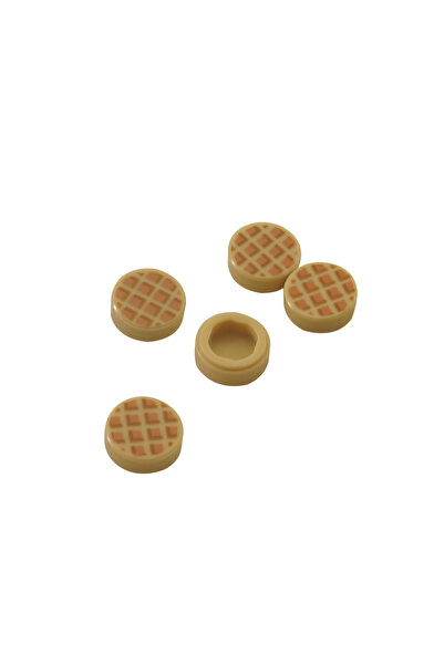 LEGO Original Custom Moc Accessory Creator Tile 1 X 1 Printed Round Tile Tan Waffle 2 Pieces