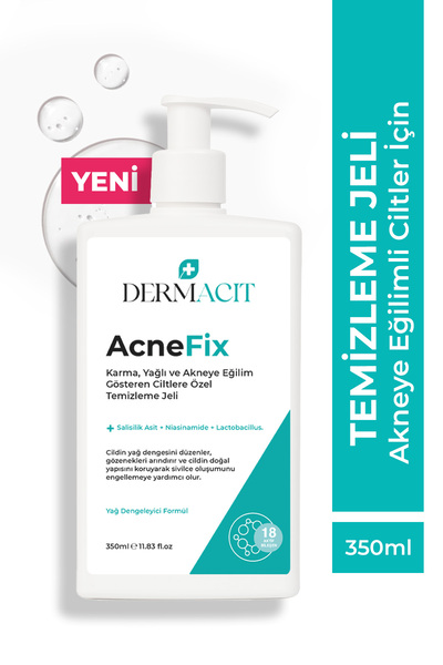 DERMACIT AcneFix Karma, Yağlı ve Akne Eğilimli Ciltler İçin Yüz ve Vücut Temi...