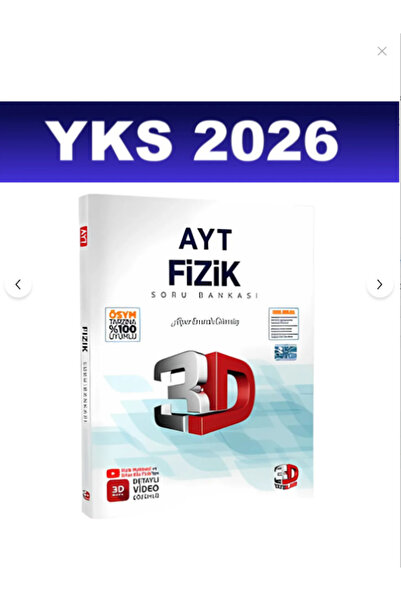 3D Yayınları 2026 3D AYT Soru Bankası Fizik