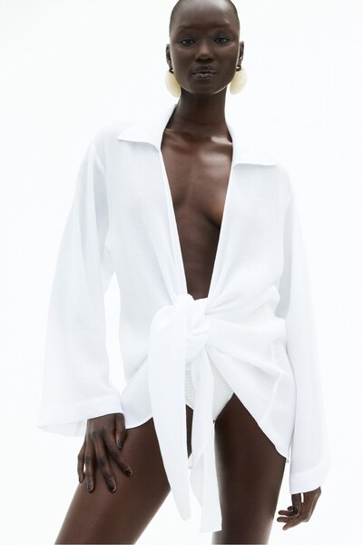 H&M Bağcık Detaylı Plaj Elbisesi