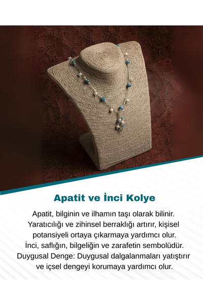 Saff Doğal Taş Sertifikalı Doğal Apatit ve İnci Kolye – İlham, Zarafet ve Ruh...