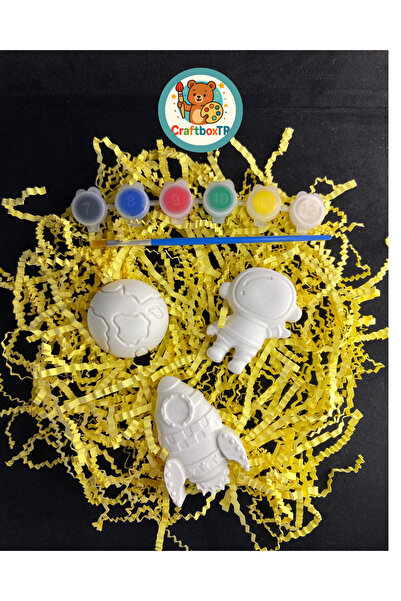 CRAFTBOXTR UZAY MACERASI TAŞ BOYAMA SETİ (3ADET) 3D Kendin Yap,dıy, Doğum Gün...