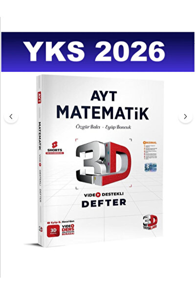 3D Yayınları 2026 YKS AYT3D Matematik Video Destekli Defter