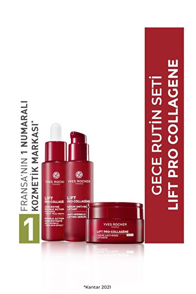 Yves Rocher Gece Bakım Seti-Bitkisel Kolajen-Hyaluronik Asit ile Sıkılaştırıc...