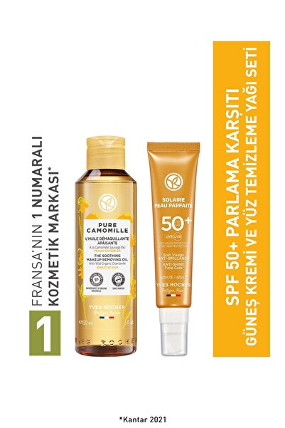 Yves Rocher SPF 50+ Parlama Karşıtı Güneş Kremi ve Yüz Temizleme Yağı Seti /G...