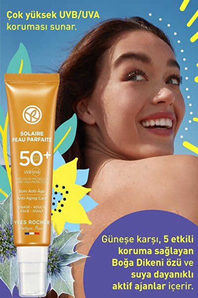 Yves Rocher Spf 50 Yüksek Korumalı Fotoyaşlanma Ve Leke Karşıtı Yüz Güneş Kremi/solaire Peau Parfaite-40 ml