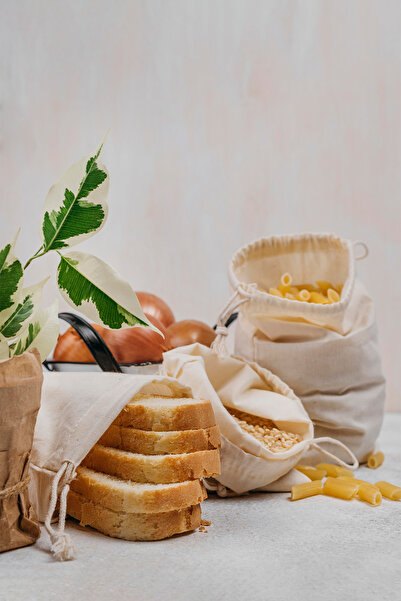 APRENDİ %100 Pamuk Ham Bez Kese 20x30 cm – 2’li Set | Doğal Bez Torba | Çekme İpli Organizer