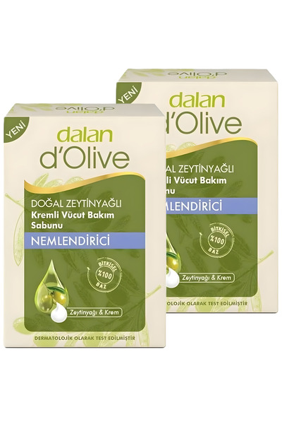 Dalan D'Olive Natural Olive Oil Creamy Body Care Soap 100 Gr X 2 Pieces