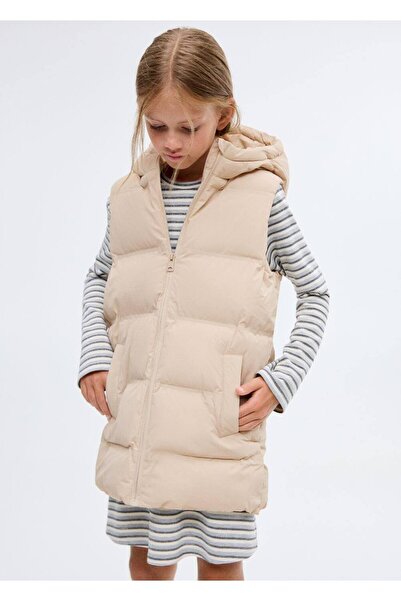 MANGO Kids Kapüşonlu kapitone yelek