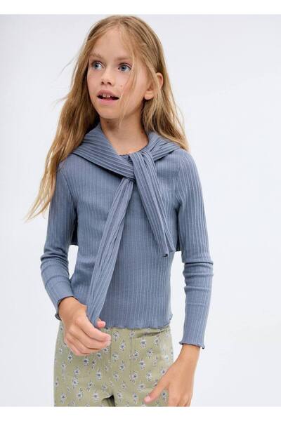 MANGO Kids Tricou tricotat cu nervuri
