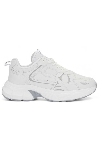 KOCAMANLAR 7450-Sneaker cu talpă groasă din piele Pantofi sport unisex ALB