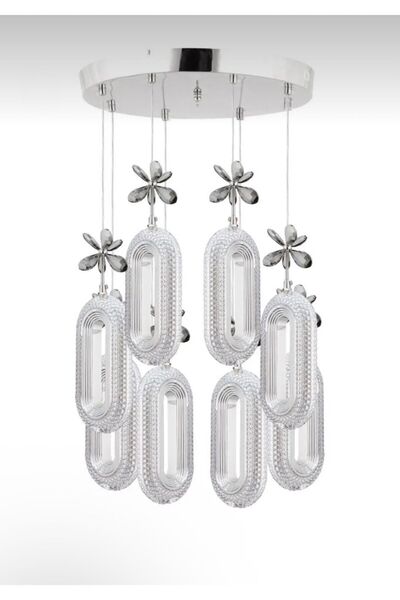 Marsel Lighting SERRAModel 8'li Krom 3 Renk Modu Ledli Modern Salon Mutfak Ot...