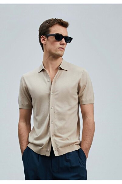 Lufian 111090132 Hector Men's Modal Blended Sweater Shirt Men's Shirt Beige