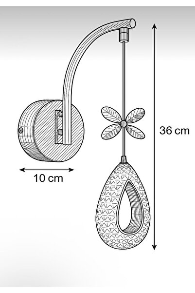 Marsel Lighting YAGMUR Tekli Gold 3 Renk Modu Aplik Avize
