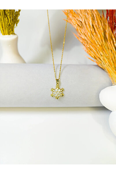 Kuşkaya Ticaret قلادة ندفة الثلج الذهبية |   هدية عيد الحب في 14 فبراير |   مرأة