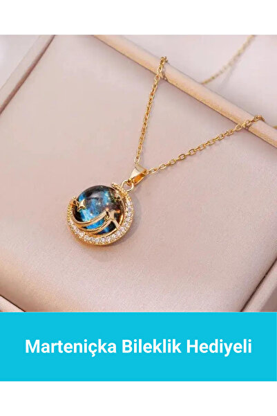 SeyCey.co Zarif Gökyüzü - Gezegen Kolye | 316l Çelik - Kararmaz | Hediye Kadın