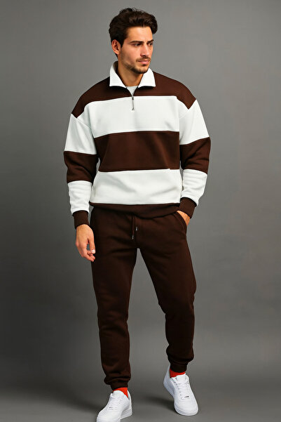 BRLKN UNISZEX FÉLcipzáras tréningruha szett 3 szál pamut ÚJ SZEZON