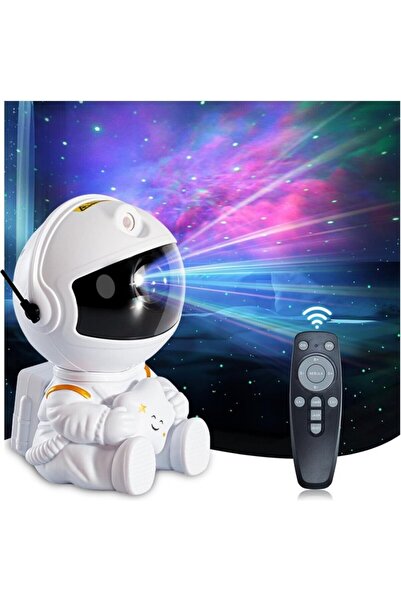 Ömay Tasarım Astronot Figürlü Yıldızlı Gökyüzü Projektör Lambası