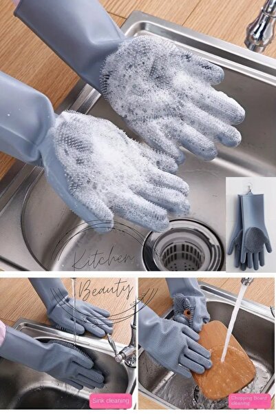 Kitchen Beauty Magic Gloves Sihirli Bulaşık Eldiveni Mutfak Banyo Temizleme Fırçası Oto Ev iş Pratik