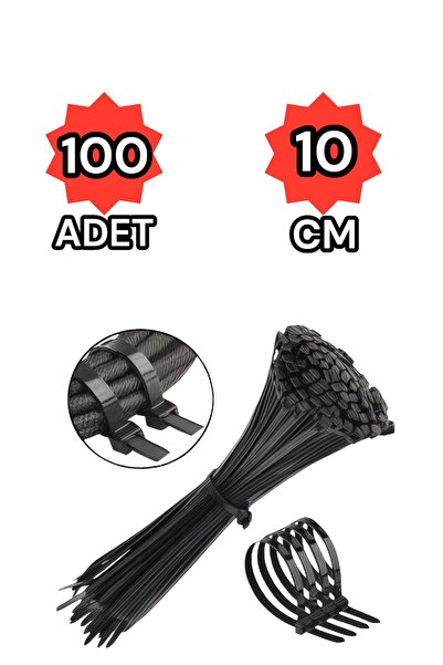 By mag Tork 2.5x100 Mm 100 Adet Cırt Kelepçe Plastik Kablo Bağı Siyah (10 CM)