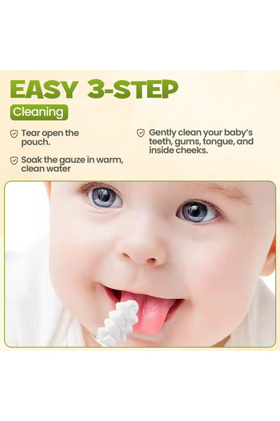 ENFANT EF 30Pcs Baby Oral Cleaner Tooth Tongue Brush Infant Tongue Cleaner Soft Gauze For Baby