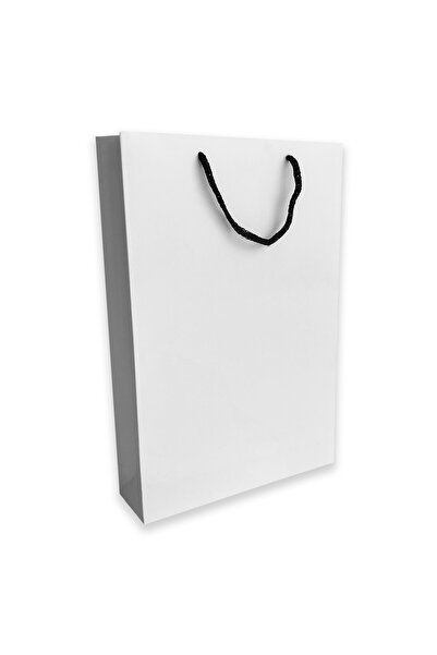 ABB Matbaa 10 Adet Beyaz Karton İpli Çanta (25x38x8)