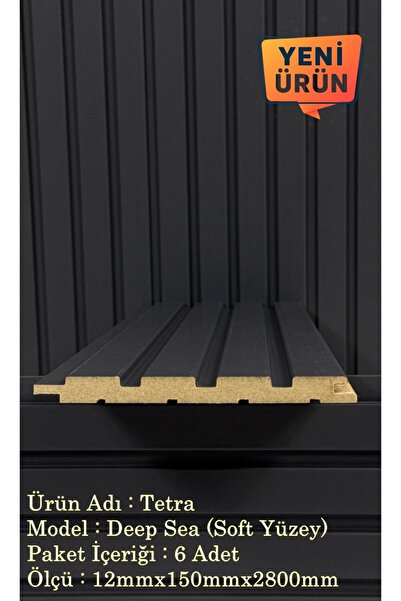 DOGGA PROFILE-PANEL Mdf Duvar Paneli ve Duvar Lambrisi ve Vestiyer Tv Ünistesi Paneli 15X280 DEEP SEA (6'^LI PAKET)