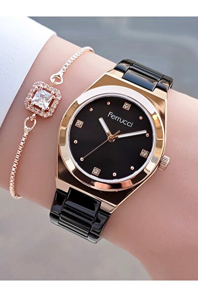 Ferrucci Kadın Siyah Kol Saati Fc 762219 02