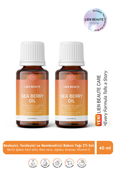 Lien Beaute Sea Buckthorn Intensive Nourishing, Barrier Supporting, Repairing Care Oil Set of 2