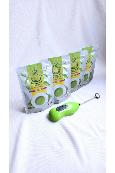 Karadeniz Matcha 4 Paket Yüksek Kaliteli Matcha Çayı Hediye Elektronik Köpürt...