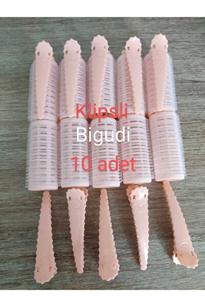 SEVRU 10 Adet Tokalı Bigudi Cırtlı - Saç Bigudisi, Saç Pensli Bugidi, Küçük boy Klips
