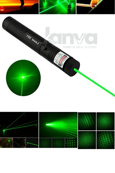 Janva Şarjlı Turbo Yeşil Lazer Pointer Kibrit Yakabilen 15000 Mv Güç 150km Green Laser