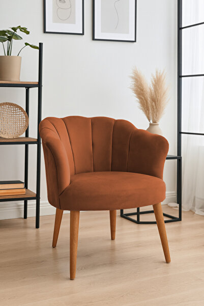 Azra Mobilya Papatya Babyface Kumaş Modern Berjer Koltuk – 13 Renk Seçeneği - Bakır