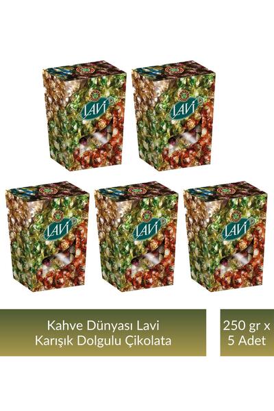 Kahve Dünyası Kahve Dünyası Lavi Karışık Dolgulu Çikolata 250 gr x 5 Adet
