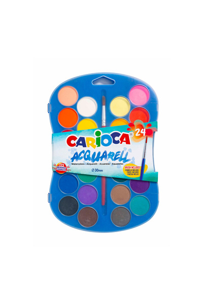 CARIOCA Sulu Boya 30 Mm. 24 Renk (fırça Hediyeli)