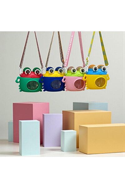 SANALTİCARETİM Yellow Color Frog Shaped Fun Children's Water Bottle – 600 ml