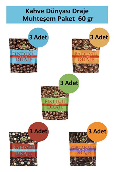 Kahve Dünyası Kahve Dünyası Draje Muhteşem Paket 60 gr x 15 Adet