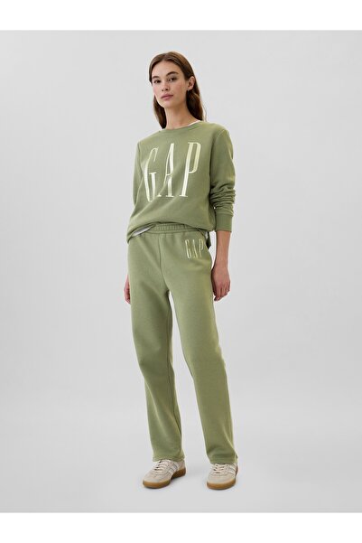 GAP Kadın Yeşil Gap Logo Bootcut Pull-On Fleece Eşofman Altı