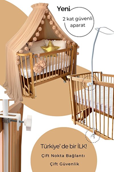 PAMUKA Bebek Beşik Cibinliği Tül Sineklik Champagne