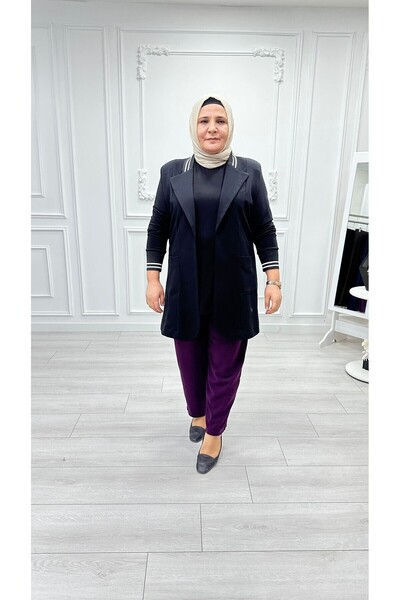 Sevda Kılınç Plus Size Crepe Fabric Shalwar Kalpak