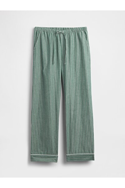 GAP Kadın Yeşil Poplin Pijama Altı