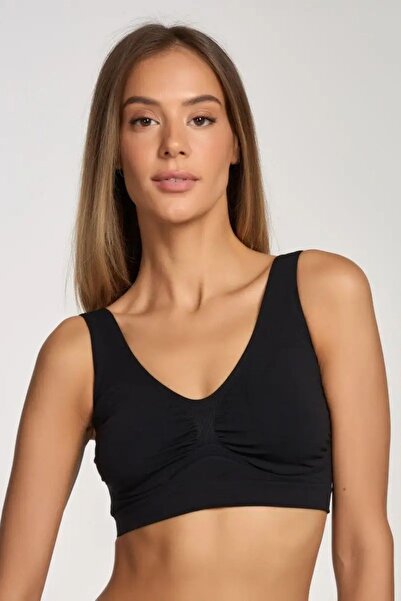 MİSTİRİK Panax Model - Σουτιέν κορσέ χωρίς ραφή κατά της χαλάρωσης, δεν αφήνει ίχνη, μαύρο χρώμα