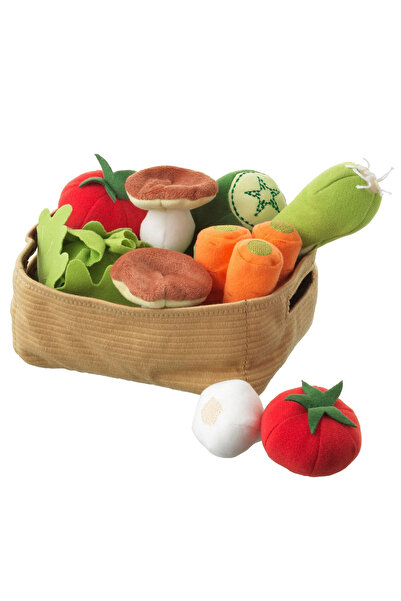 Binbirreyon Fruits and Vegetables Plush Toy 14 Pieces Educational Toy Set Pc441