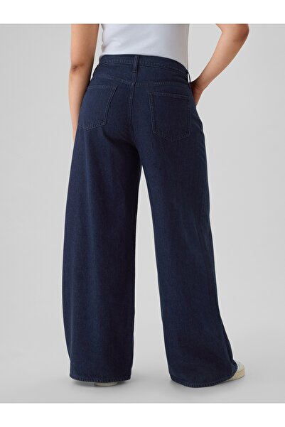 GAP Kadın Lacivert Mid Rise UltraSoft Baggy Jean Pantolon