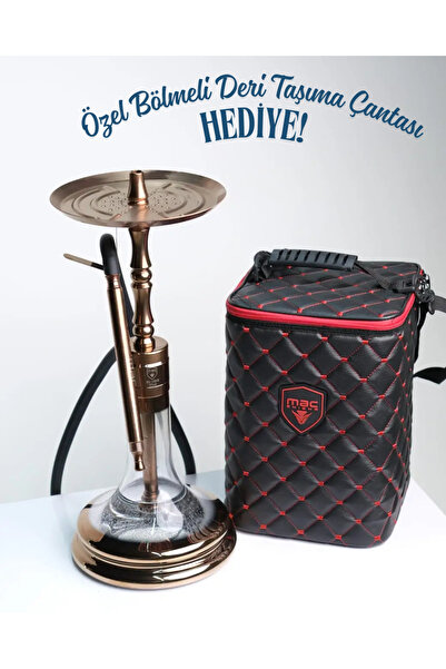 MAC SHISHA Büyük Boy %100 Çelik Nargile Takımı Özel Tahliye Sistemli Profesyo...