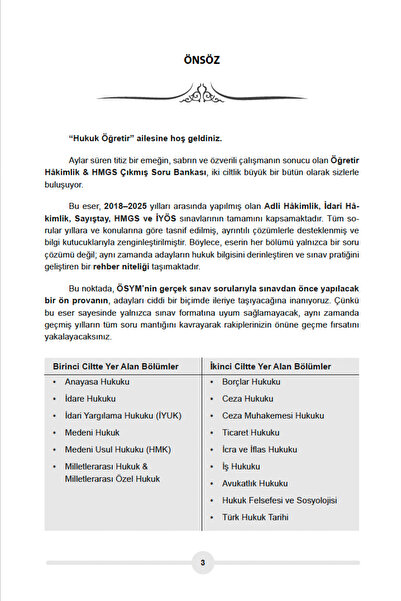 hukuk öğretir HMGS + HAKİMLİK ÇIKMIŞ SORU BANKASI - Hukuk Mesleklerine Giriş - ADLİ - İDARİ - İYÖS - Sayıştay